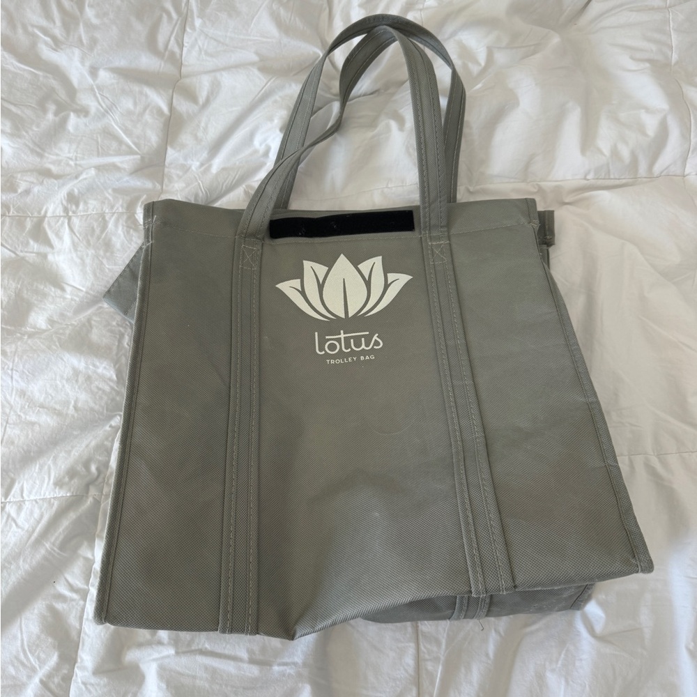 Lotus Insulated Trolley Tote Bag Gray Reusable Grocery Cooler